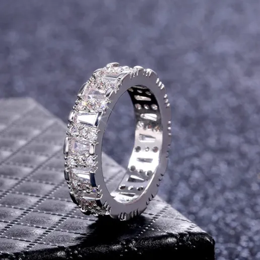 AA Full Diamond Ring with Irregular Zirconia