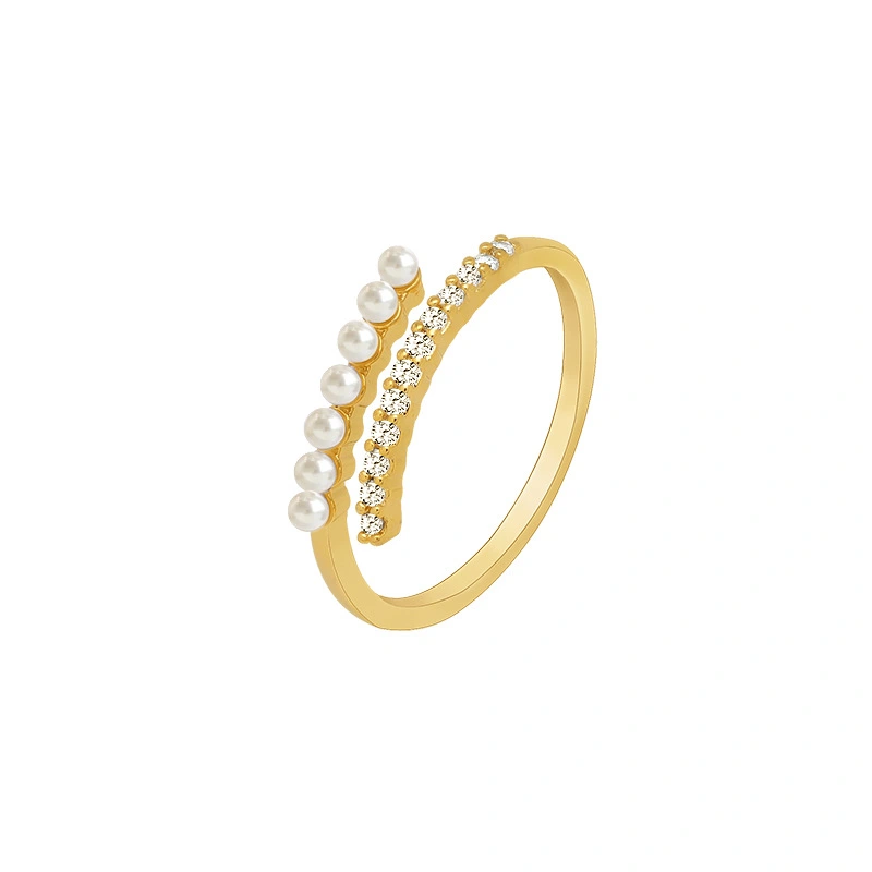 Pearl ring fashion color retention index finger ring