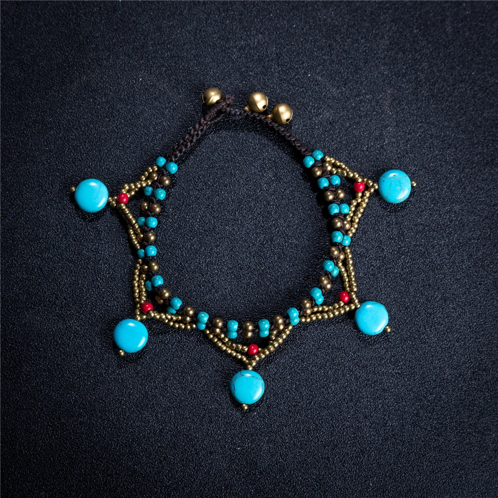 Five Star Multicolor Turquoise Pendant Bell Anklet