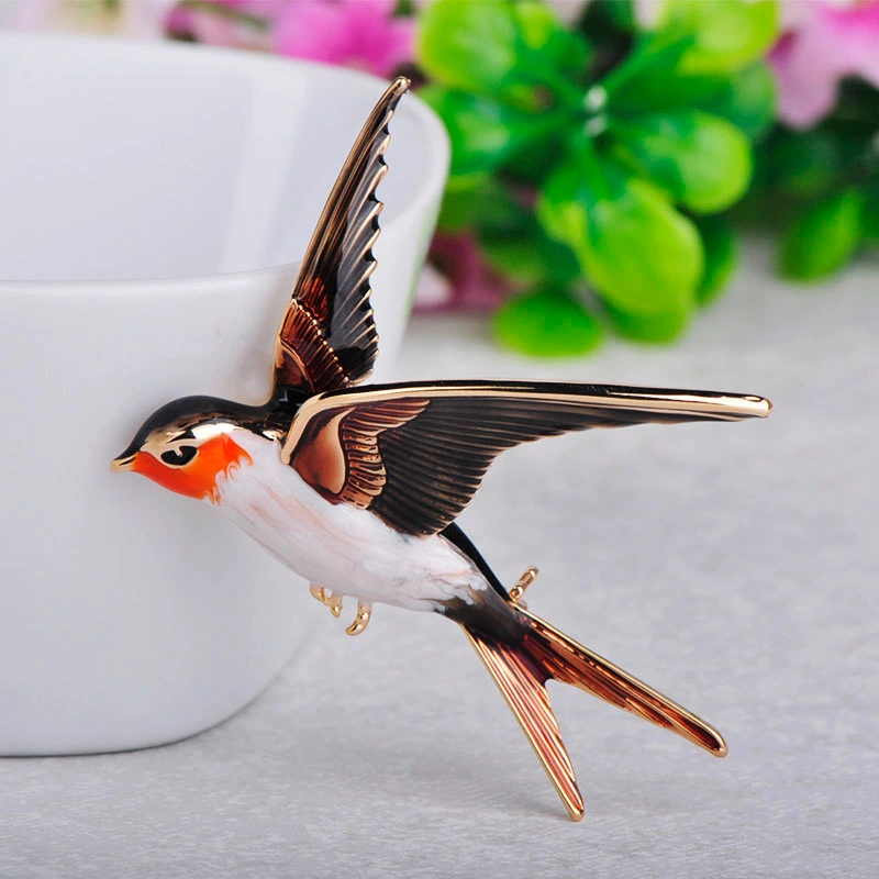 Dual-purpose bird brooch dripping pin