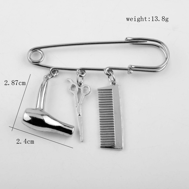 Washing, cutting and blowing metal brooch
