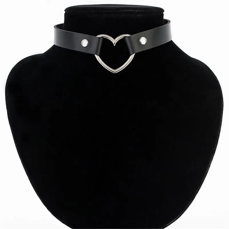 Punk leather necklace