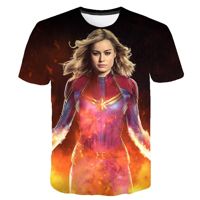 Summer Popular Captain Marvel Short Sleeve T-Shirt