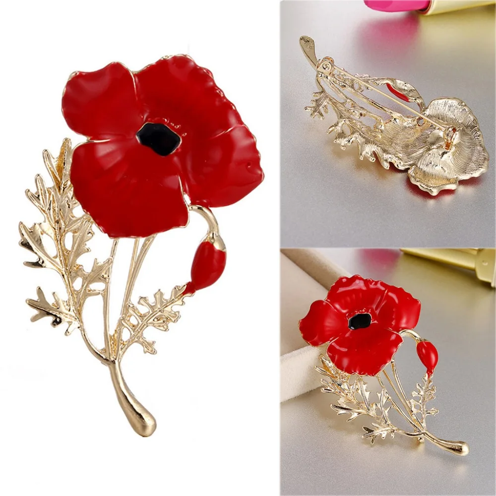 New mother's day carnation red oil drop brooch