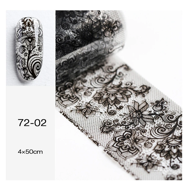 Black Nail Art Lace Transfer Paper