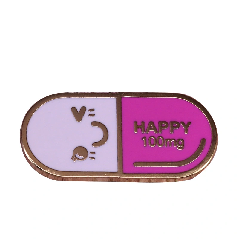 Happy Capsule Creative Medicine Pin