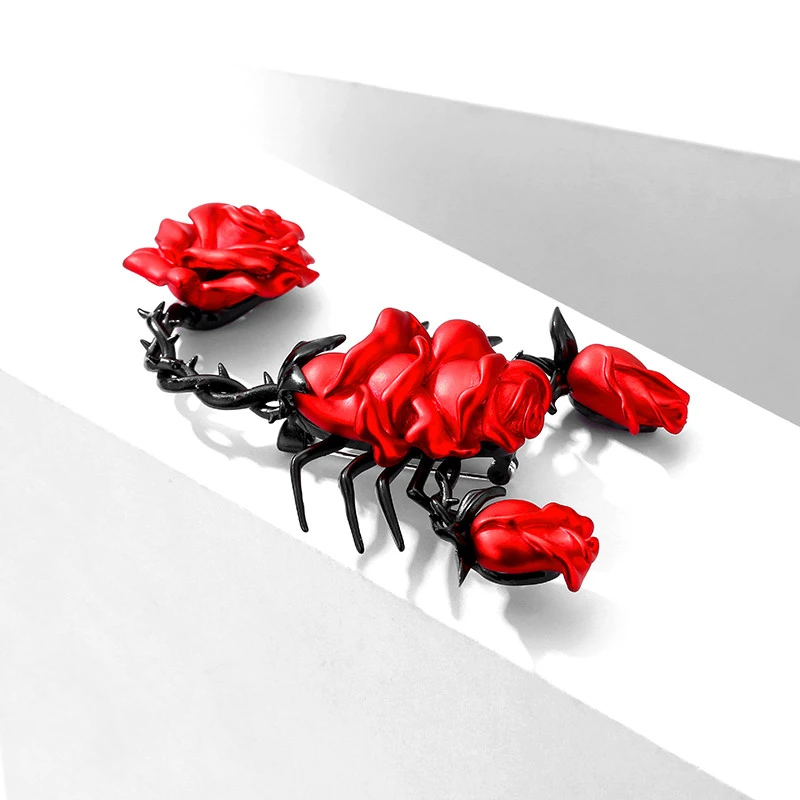 Korean High-end Fashion All-match Rose Scorpion Brooch