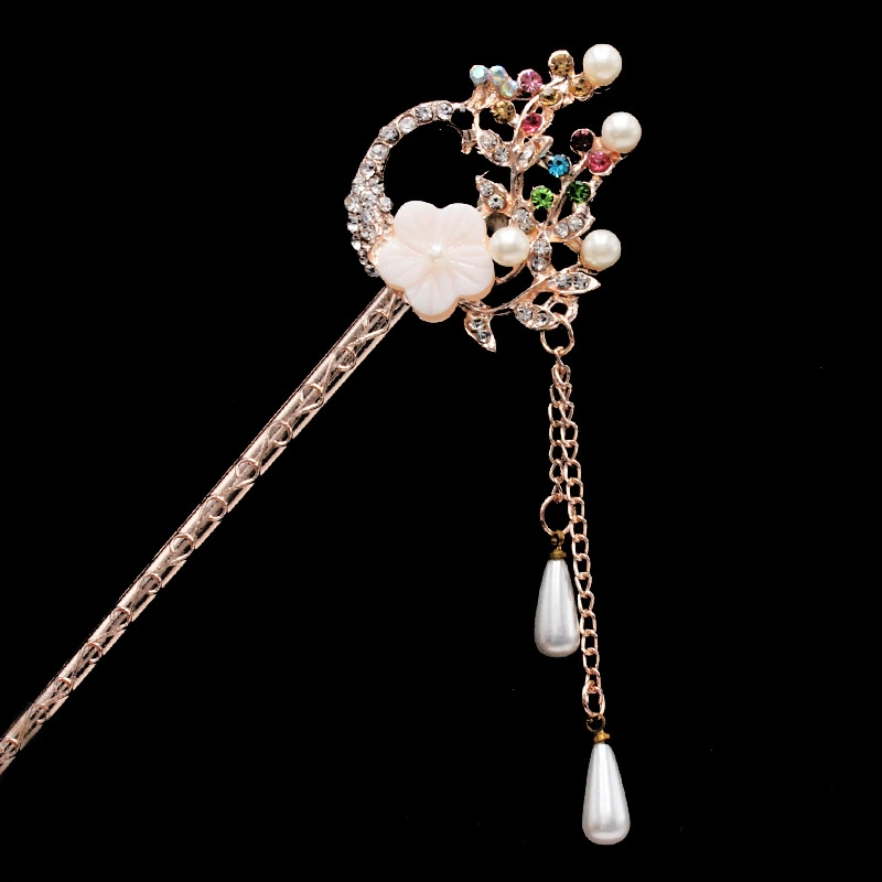 Step By Step Hanfu Accessories Plate Hair Alloy Rhinestone Hairpin