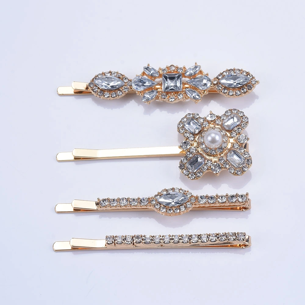 Personalized Fashion Pearl Rhinestone Side Clip Set