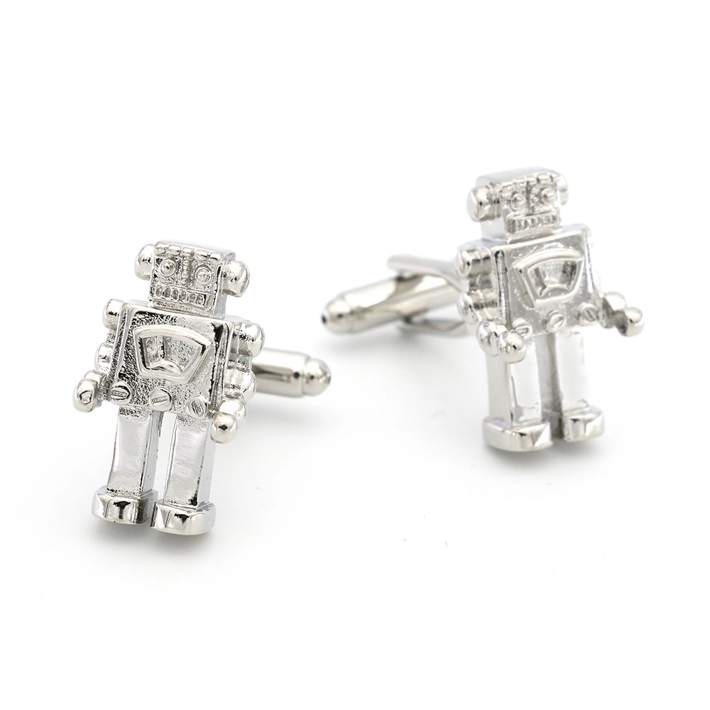 Silver Robot Cufflinks Cuff Nails French Shirt Men and Women Accessories