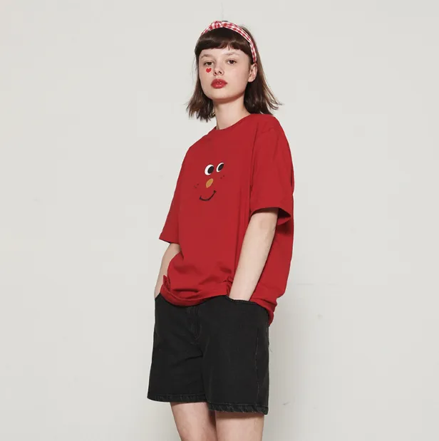 Short-sleeved T-shirt female loose yellow nose age-old T-shirt