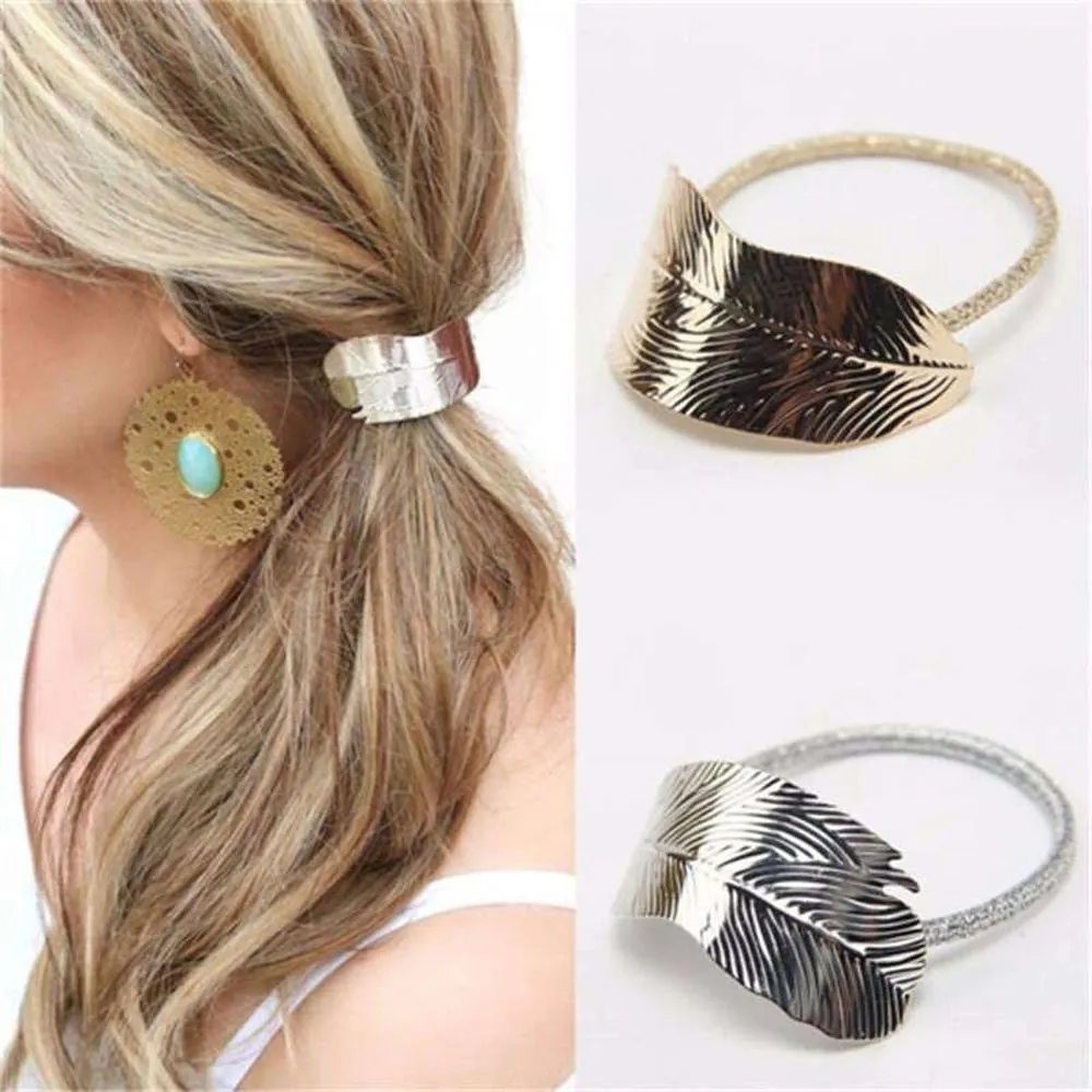 Fashion Lady's Simple Temperament Metal Holster Hair Tie