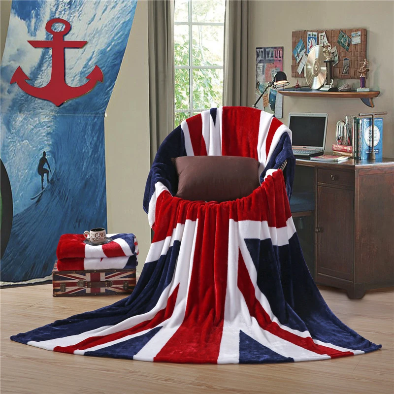 Export flannel British flag blanket