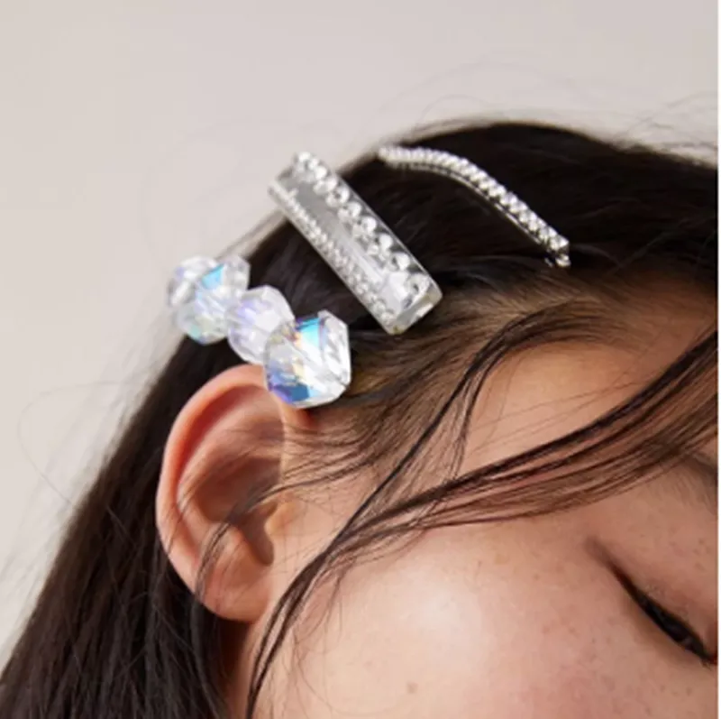 European and American Rhinestone Hair Clip Leisure Three-piece Alloy Accessories