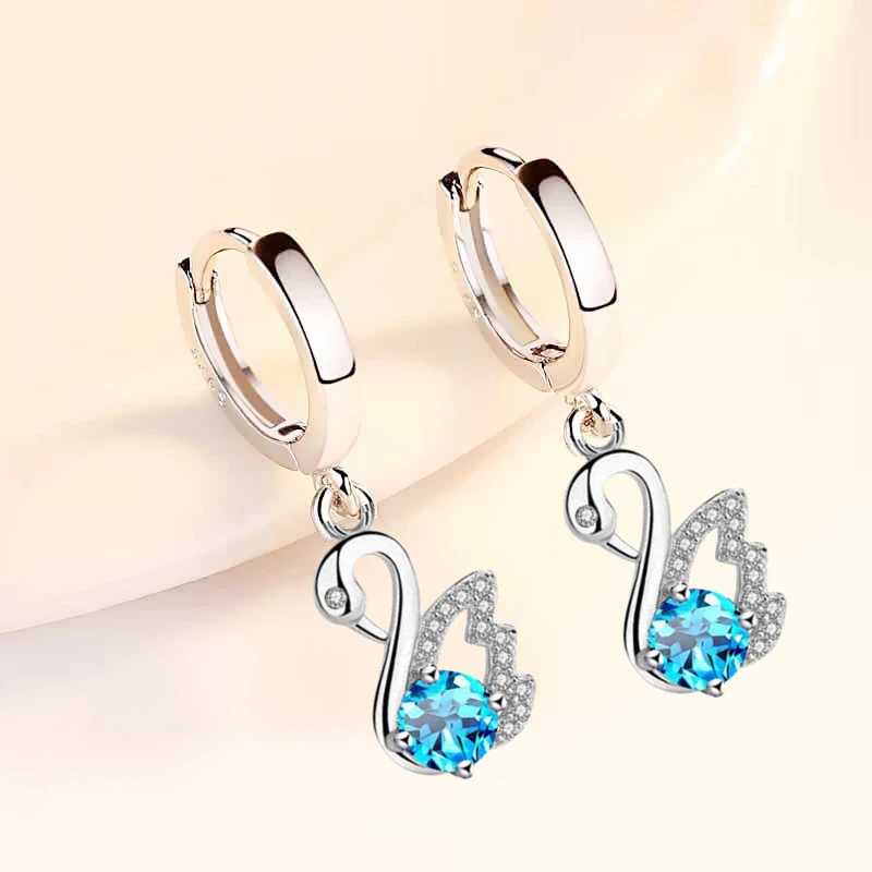 Little Swan Love Personalized Zircon Earrings