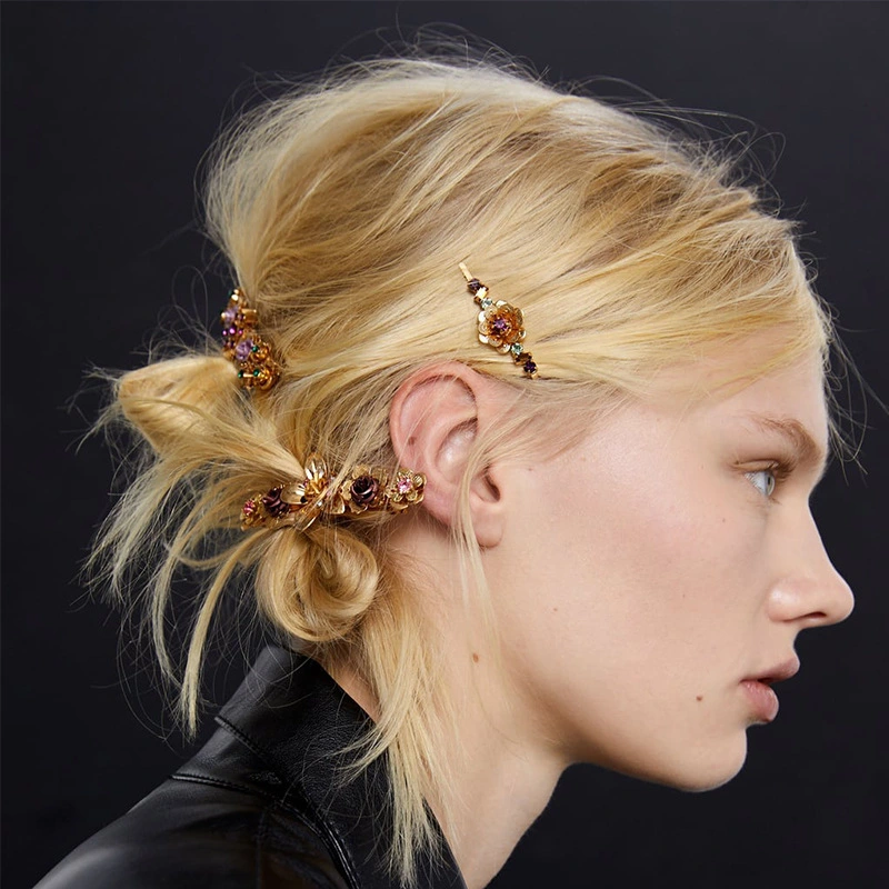 Luxury Palace Temperament Golden Flower Hairpin