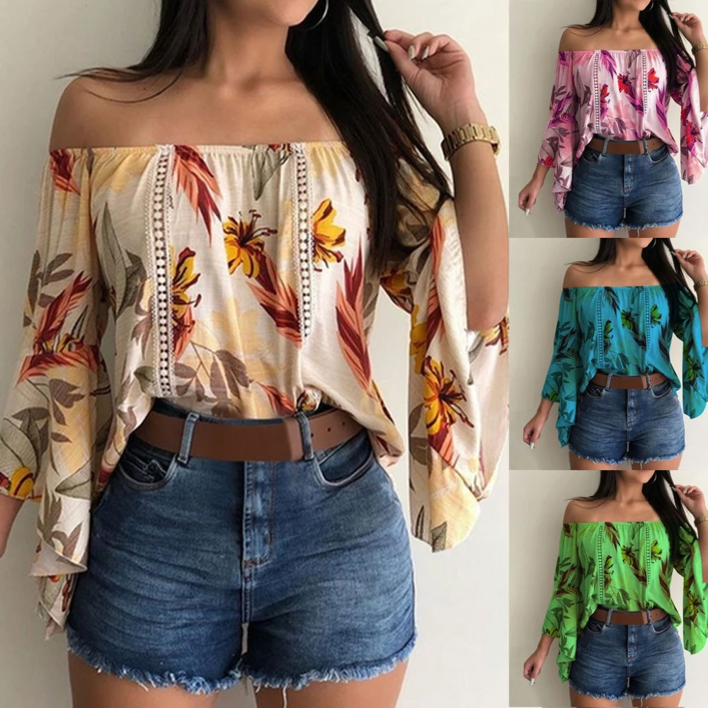 Printed flared sleeve shirt