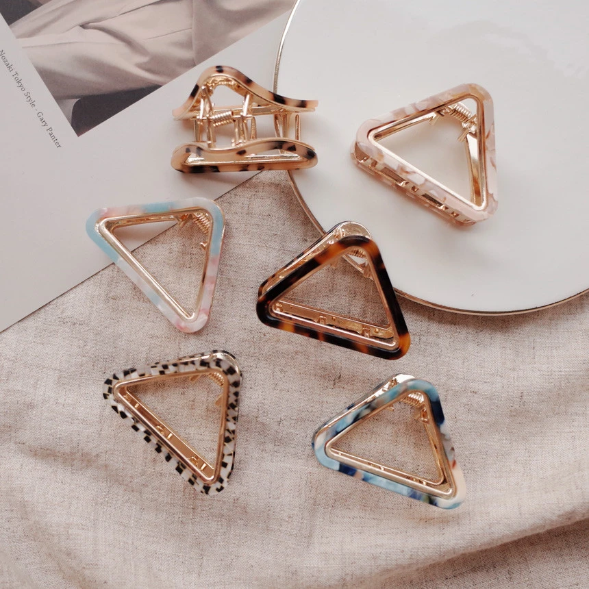 Acetate Plate Triangle Alloy Hairpin