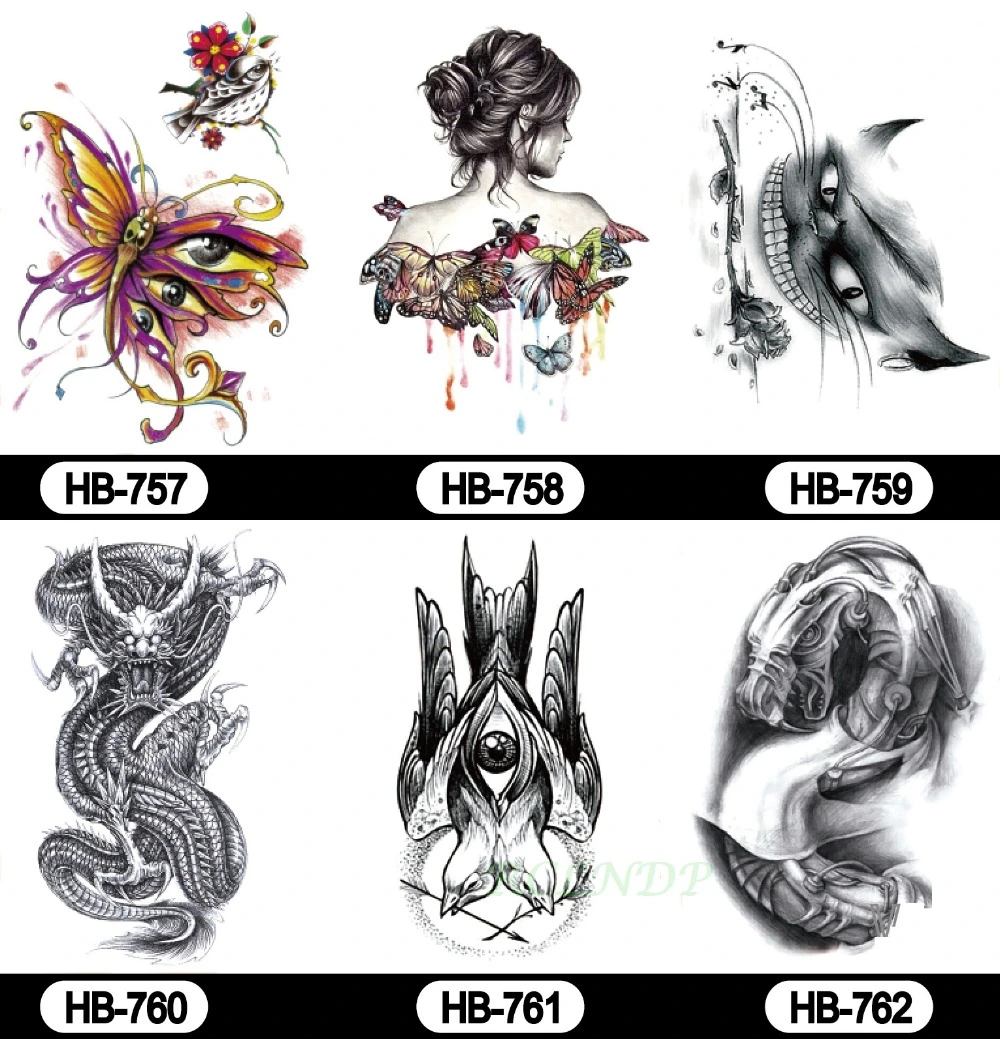 Flower Arm Tattoo Sticker Geisha Ghost Head Tattoo
