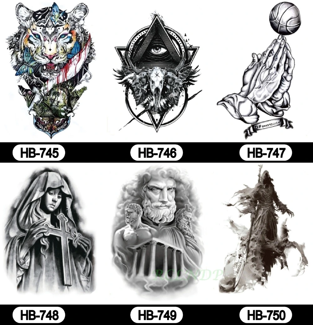 Flower Arm Tattoo Sticker Geisha Ghost Head Tattoo