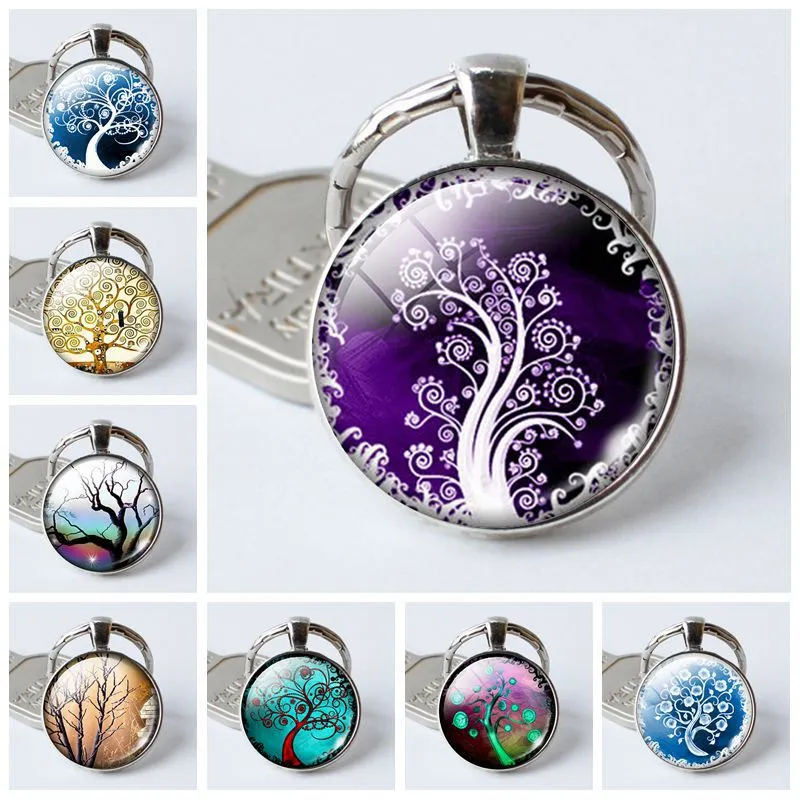 Tree of Life Time Gem Keychain Pendant