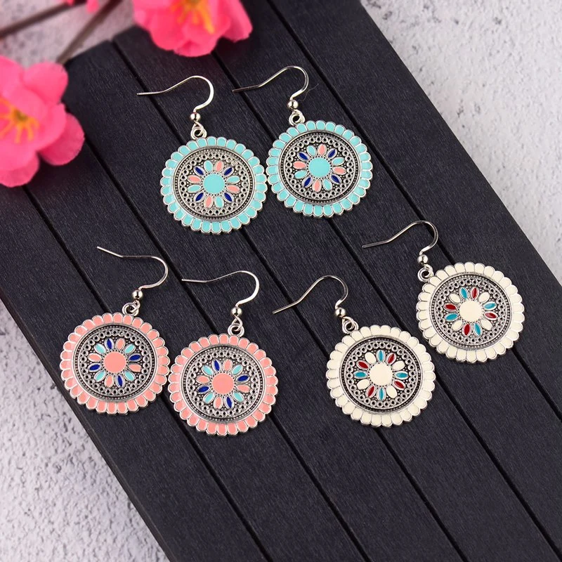 Round drip earrings