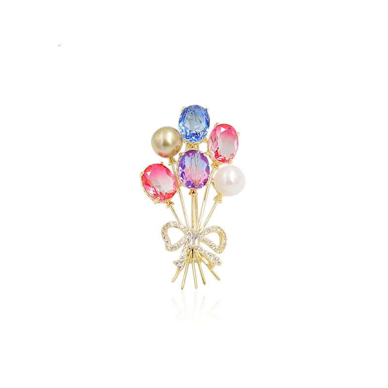 Simple imitation crystal brooch