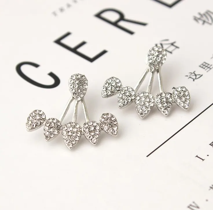 Personalized design Europe and the United States more water drops full of earrings new front and rear earrings earrings