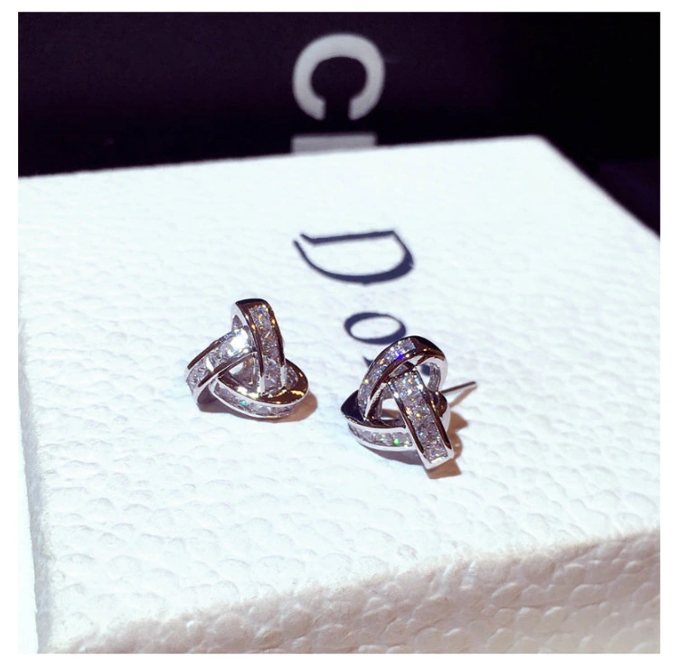 925 silver needle stud earrings simple personality female fashion small