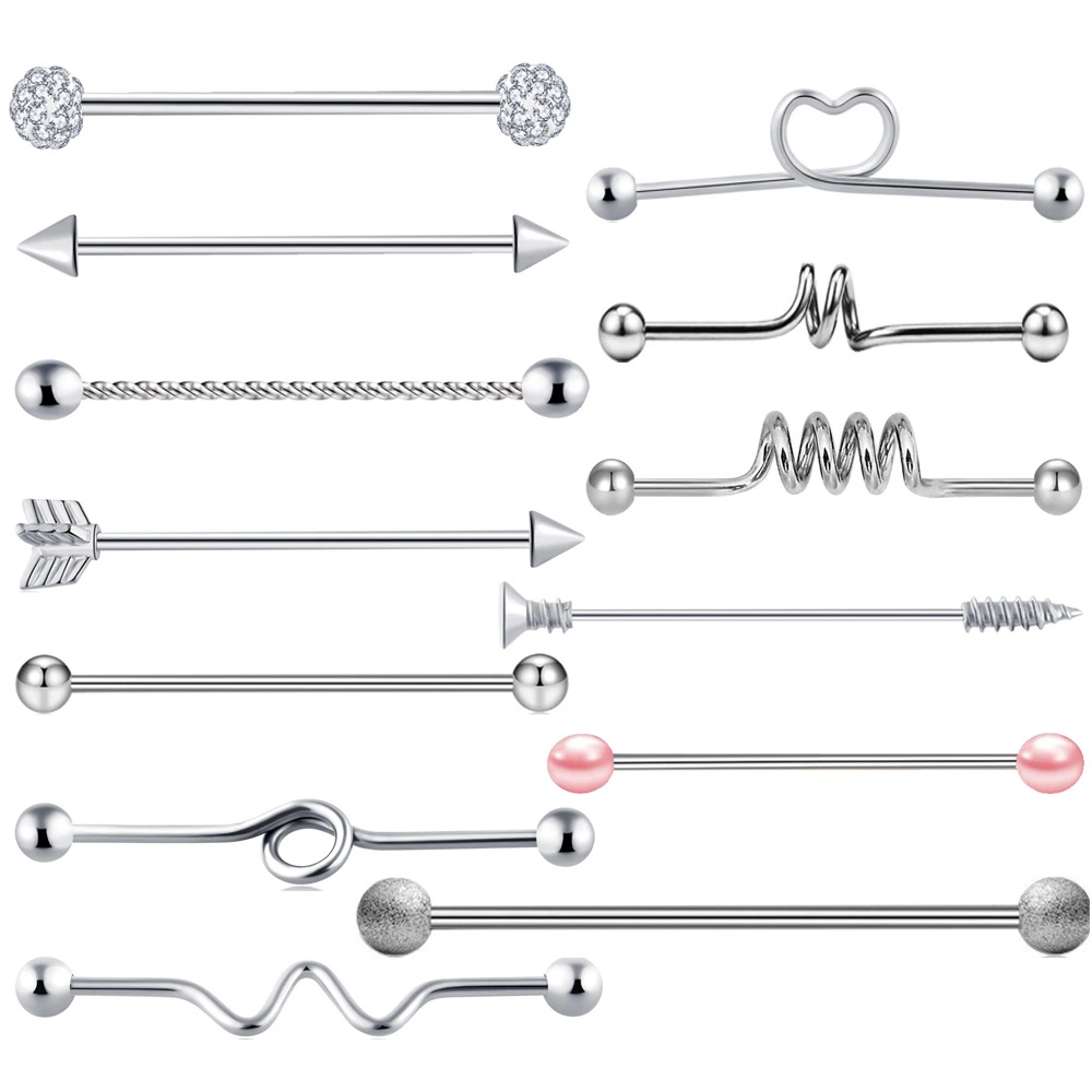 Industrial barbell ear studs