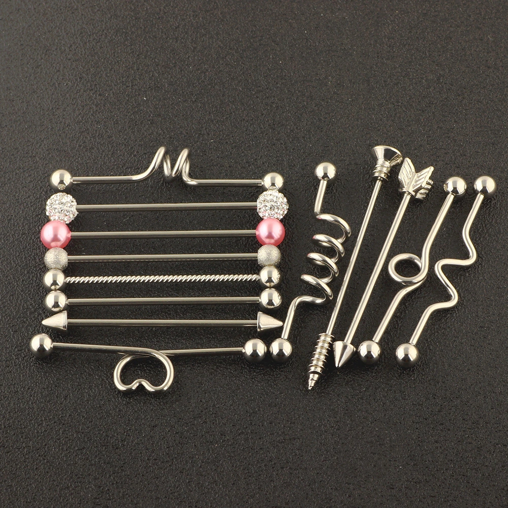 Industrial barbell ear studs