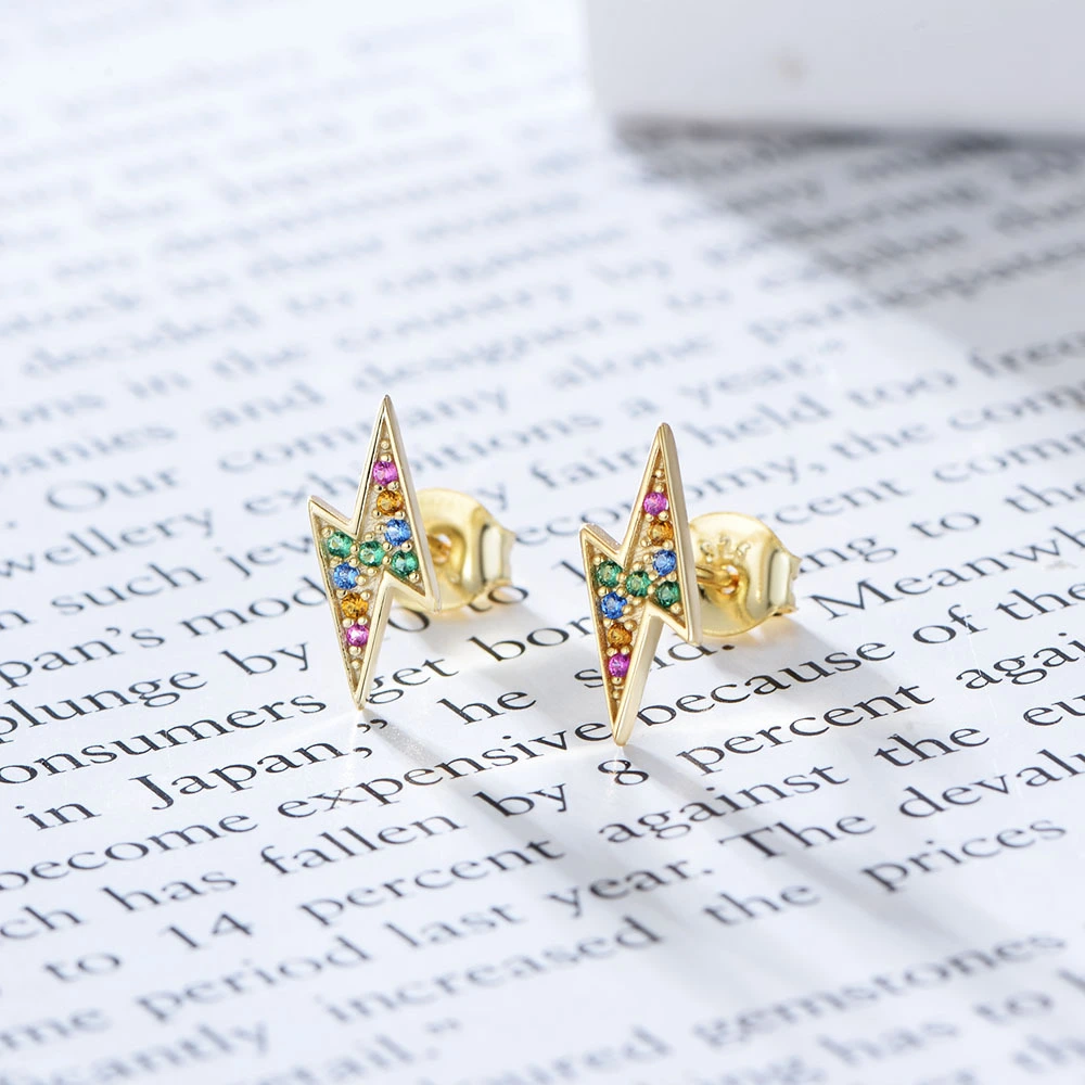 Women's colored zircon earrings