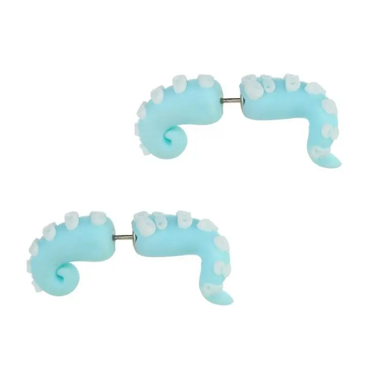 Blue Squid Earrings