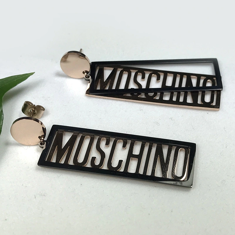 Letter pendant long earrings