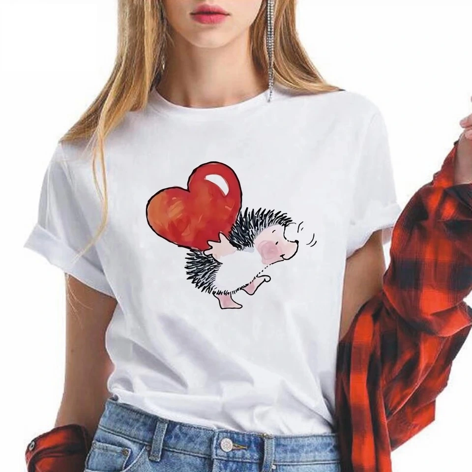 Animal print ins fashion all-match round neck women's T-shirt