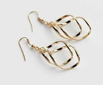 popular shiny exquisite twisted earrings