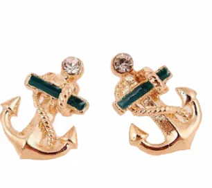 Anchor Ear Stud Earrings