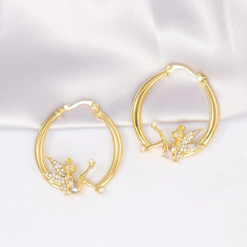 Flower Fairy Gold Diamond Earrings Women's Earrings