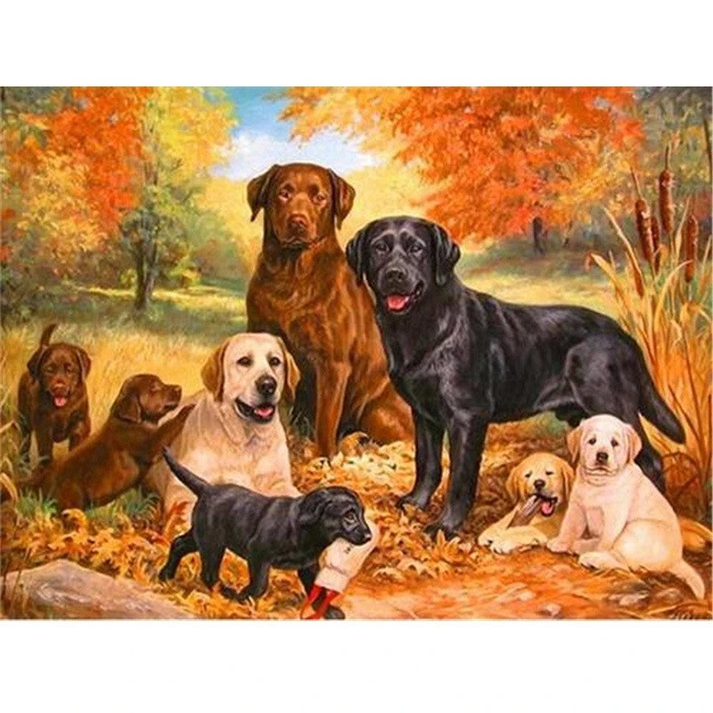 Dog cross stitch diamond painting