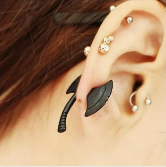 Women's three-dimensional axe earrings