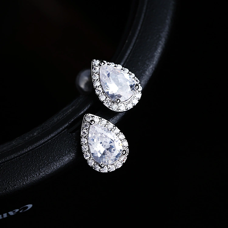 Diamond zircon earrings