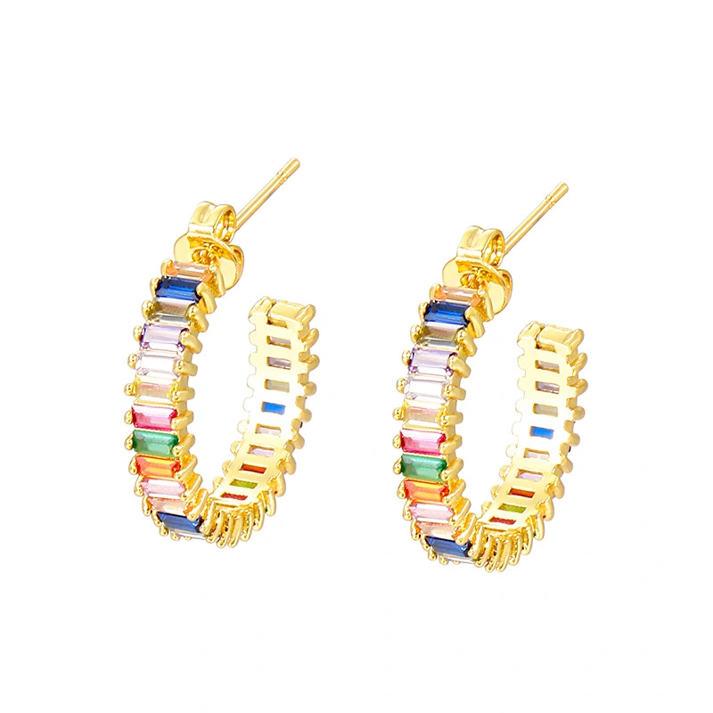 Full Diamond Colored Zirconia Earrings