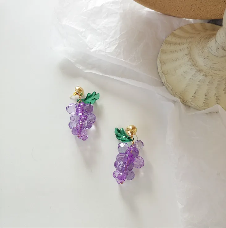 Grape earrings fruit earrings