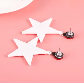 Fashion Acrylic White Star Earrings Personality Night Club Women Jewelry