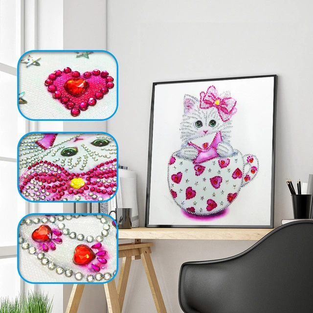 Cat handmade shaped diamond painting DIY