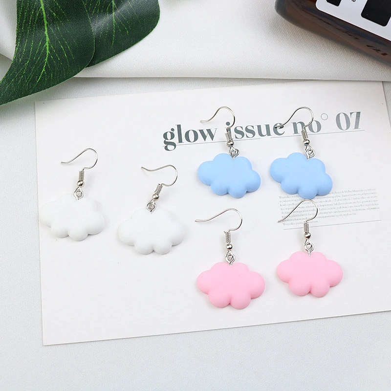 Simple White Cloud Korean Style Cute Earrings