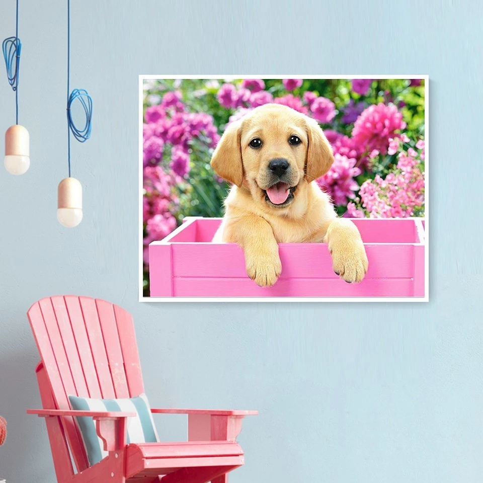 Cute puppy diamond drawing