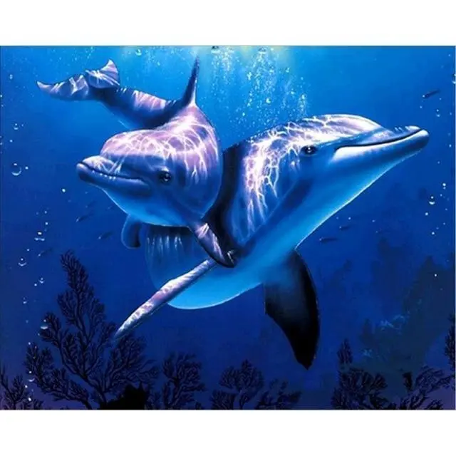 XXL - 5D Diamond Painting -  Dolphins