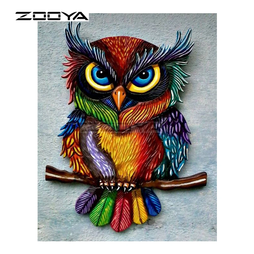 Diamond Embroidery 5D DIY Diamond Painting Colorful Cute Owl Diamond Painting Cross Stitch Rhinestone Decoration