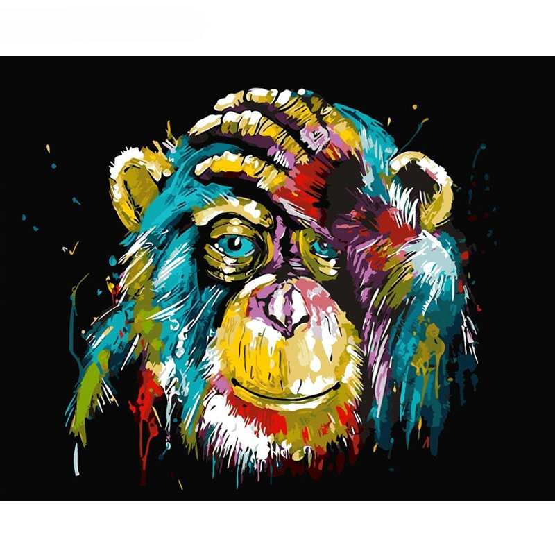 Frameless Baboon Animal DIY Painting By Number Wall Art Picture Paint By Number Canvas Painting For Home Decor Artwork